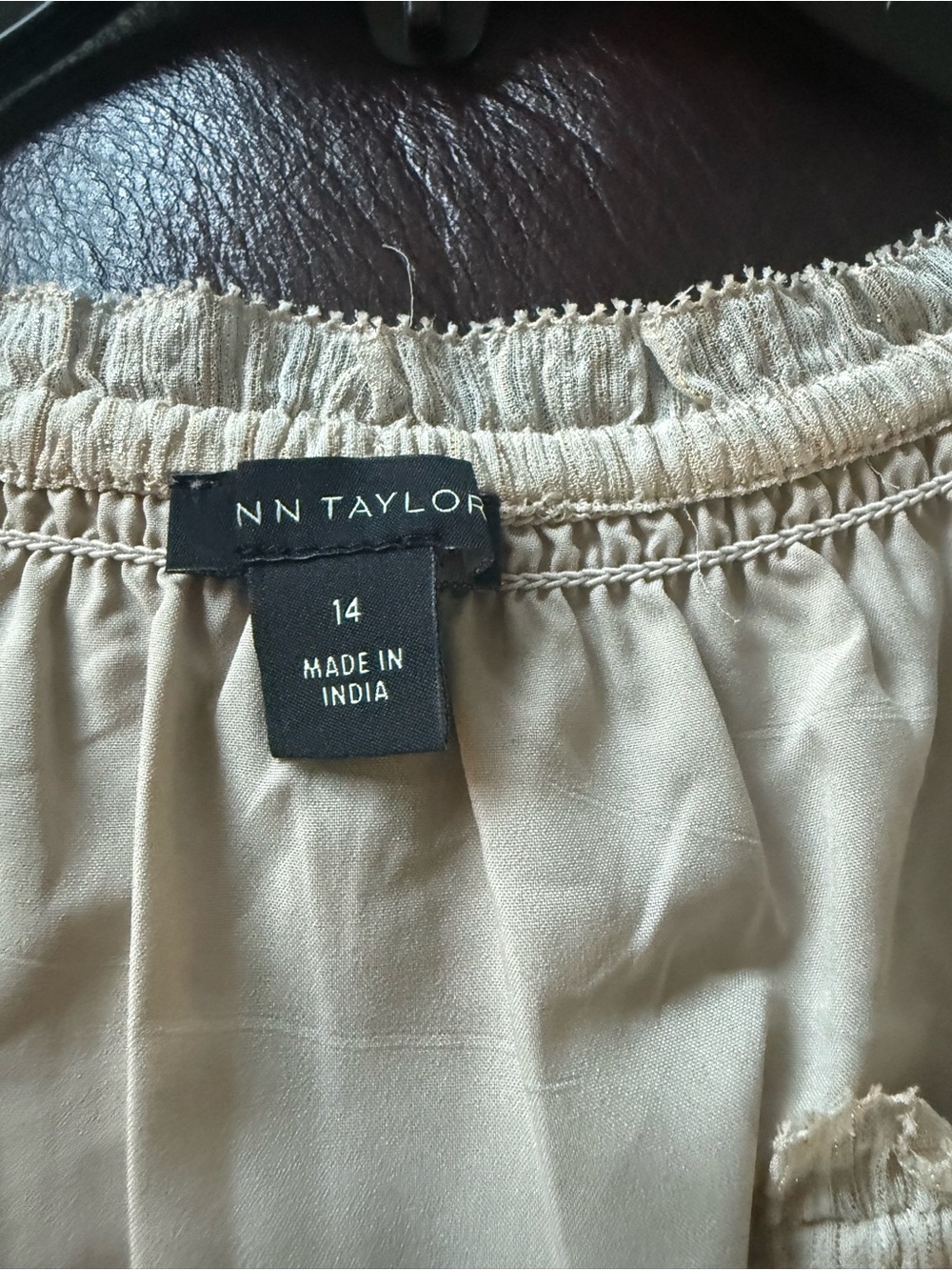 Ann Taylor Neutral Beige Elastic Waist Skirt